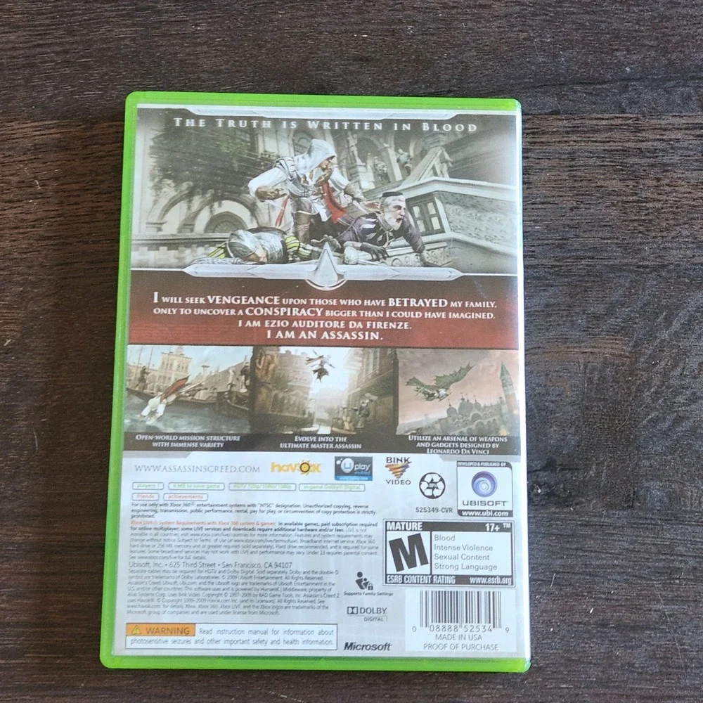 Assassins Creed II 2 Xbox 360 Video‎ Game Action Adventure Ubisoft